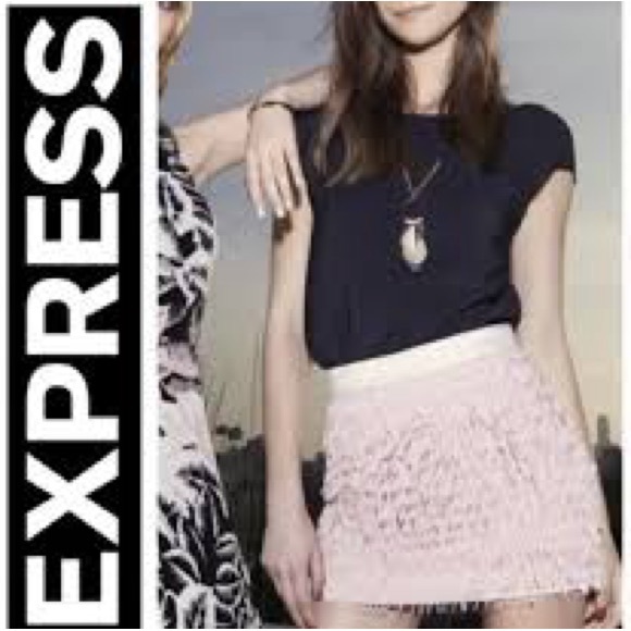 Express Chiffon Fringe Mini Skirt - Picture 2 of 7